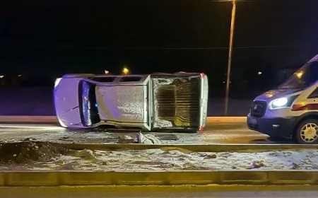 Iğdır’da Kaygan Zeminde Kaza: Sürücü Ölümden Döndü